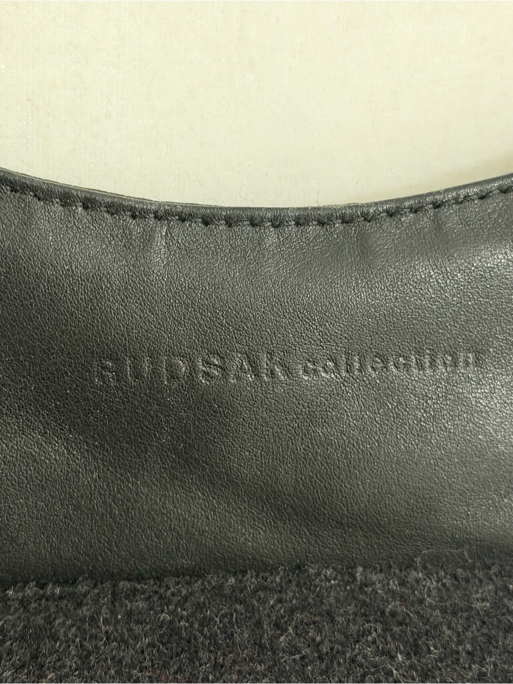 RUDSAK Black leather +Wool-Blend Harness backpack. Super cool piece. - Picture 7 of 17